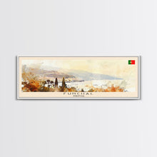 Cargar imagen en el visor de la galería, Funchal Portugal Travel Print Wall Art, Panoramic City Art, Travel Art, Wall Decor, Vacation Gift, Framed Canvas Print Or Metal Art
