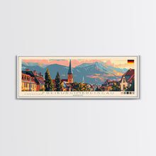 Load image into Gallery viewer, Freiburg Germany Panoramic Travel Poster, Framed Canvas Print or Metal Wall Art, Travel Art, Home Decor, Panoramic Painting, Midcentury Art
