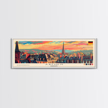 Carregar imagem no visualizador da galeria, Aachen Germany  Panoramic Travel Poster, Framed Canvas Print or Metal Wall Art, Travel Art, Home Decor, Panoramic Painting, Midcentury Art
