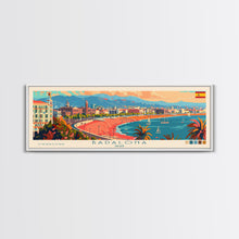 Carregar imagem no visualizador da galeria, Badalona Spain Travel Print Wall Art, Panoramic City Art, Travel Art, Wall Decor, Vacation Gift, Framed Canvas Print Or Metal Art
