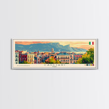 Carregar imagem no visualizador da galeria, Cagliari Italy Wall Art, Panoramic Travel Poster, Panoramic Framed Canvas Print, City Wall Art, Wall Hanging Home Decor, Travel Art
