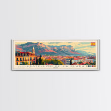 Cargar imagen en el visor de la galería, Castellon de la Plana Spain Wall Art, Panoramic Travel Poster, Panoramic Framed Canvas Print, City Wall Art, Wall Hanging Home Decor, Travel Art
