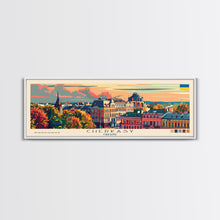 Cargar imagen en el visor de la galería, Cherkasy Ukraine Travel Art, City Art, Framed Canvas Print or Metal Wall Art, Europe Travel Poster, Panoramic Wall Art, Extra Wide Wall Art
