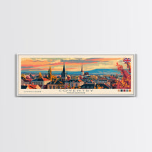 Load image into Gallery viewer, Coventry United Kingdom Wall Art, Panoramic Travel Poster, Panoramic Framed Canvas Print, City Wall Art, Wall Hanging Home Decor, Travel Art
