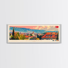 Load image into Gallery viewer, Diyarbakr Turkey Panoramic Travel Poster, Framed Canvas Print or Metal Wall Art, Travel Art, Home Decor, Panoramic Painting, Midcentury Art
