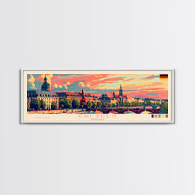 Load image into Gallery viewer, Dresde Germany Travel Art, City Art, Framed Canvas Print or Metal Wall Art, Europe Travel Poster, Panoramic Wall Art, Extra Wide Wall Art
