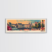 Load image into Gallery viewer, Ghent Belgium Wall Art, Panoramic Travel Poster, Panoramic Framed Canvas Print, City Wall Art, Wall Hanging Home Decor, Travel Art
