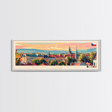 Cargar imagen en el visor de la galería, Ceske Budejovice Czech Wall Art, Panoramic Travel Poster, Panoramic Framed Canvas Print, City Wall Art, Wall Hanging Home Decor, Travel Art

