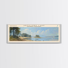Carregar imagem no visualizador da galeria, Artillery Lake Panoramic Framed Canvas Print, Lake House Art, Modern Decor, Travel Poster, Scenic View, Home Decoration
