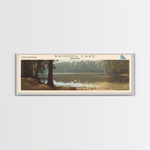 Load image into Gallery viewer, Banning Lake Indiana Framed Canvas Print, Lake House Decor, Panoramic Scenic Painting, Travel Poster, Rustic Art, Nature Wall Art
