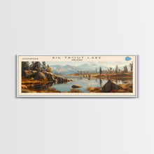Carregar imagem no visualizador da galeria, Big Trout Lake Framed Canvas Print, Lake House Art, Panoramic Scenic View, Travel Poster, Minimalist Wall Art, Lake Painting
