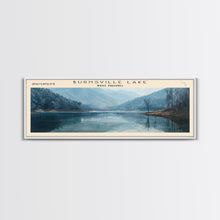 Carregar imagem no visualizador da galeria, Burnsville Lake West Virginia Framed Canvas Print, Panoramic Lake House Decor, Wall Art, Travel Poster, Modern Lake Painting, Nature Art
