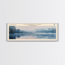 Carregar imagem no visualizador da galeria, Canobie Lake New Hampshire Framed Canvas Print, Panoramic Lake House Art, Wall Art, Travel Poster, Modern Lake Painting, Nature Art
