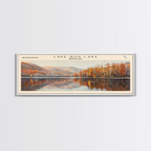 Cargar imagen en el visor de la galería, Cave Run Lake Kentucky Framed Canvas Print, Lake House Decor, Panoramic Wide Art, Travel Poster, Rustic Lake Painting, Nature Art
