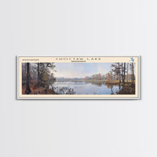 Cargar imagen en el visor de la galería, Choctaw Lake Mississippi Framed Canvas Print, Lake House Art, Panoramic Wide Wall Art, Travel Poster, Rustic Lake Painting, Home Decor
