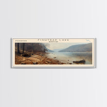 Cargar imagen en el visor de la galería, Fishtrap Lake Kentucky Framed Canvas Print, Lake House Art, Panoramic Wall Art, Travel Poster, Serene Lake Painting, Home Decor
