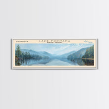 Load image into Gallery viewer, Lake Fontana North Carolina Framed Canvas Print, Lake House Decor, Panoramic Wall Art, Travel Poster, Beautiful Lake Painting, Home Art
