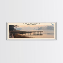 Load image into Gallery viewer, Lake Marion South Carolina Framed Canvas Print, Lake House Decor, Panoramic Wall Art, Travel Poster, Serene Lake Painting, Boho Art
