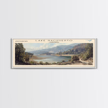 Load image into Gallery viewer, Lake Nacimiento California Framed Canvas Print, Lake House Decor, Panoramic Wall Art, Travel Poster, Beautiful Landscape Painting, Modern Art
