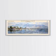 Load image into Gallery viewer, South Lake California Panoramic Framed Canvas Print, Lake House Decor, Wall Art, Travel Poster, Serene Landscape, Modern Art
