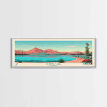Carregar imagem no visualizador da galeria, Alamo Lake Arizona Framed Canvas Print, Panoramic Travel Poster, Midcentury Modern Wall Art, Pop Art, Scenic Bedroom Art
