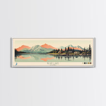 Carregar imagem no visualizador da galeria, Bear Lake Southwest Alaska Framed Canvas Print, Panoramic Wall Art, Midcentury Modern, Pop Art, Travel Poster, Scenic Bedroom Art, Living Room Decor
