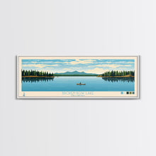 Carregar imagem no visualizador da galeria, Broken Bow Lake Oklahoma Framed Canvas Print, Pop Art Panoramic Travel Poster, Midcentury Modern, Wall Art, Scenic Nature Painting, Bedroom Decor
