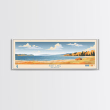 Carregar imagem no visualizador da galeria, Burt Lake Michigan Framed Canvas Print, Pop Art Panoramic Travel Poster, Midcentury Modern, Wall Art, Scenic Nature Painting, Bedroom Decor
