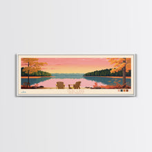 Load image into Gallery viewer, Deal Lake New Jersey Framed Canvas Print, Midcentury Modern Panoramic Wall Art, Living Room Decor, Pop Art, Travel Poster Art, Scenic Nature Painting

