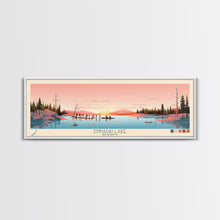 Load image into Gallery viewer, Ennadai Lake Nunavut Framed Canvas Print, Panoramic Wall Art, Midcentury Modern, Pop Art, Bedroom Decor, Travel Poster, Lake View

