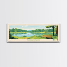 Carregar imagem no visualizador da galeria, Farrington Lake New Jersey Framed Canvas Print, Panoramic Art, Midcentury Modern, Pop Art, Living Room Wall Art, Travel Poster, Nature Art, Home Decor
