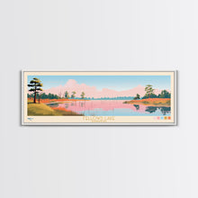 Cargar imagen en el visor de la galería, Fellows Lake Missouri Framed Canvas Print, Panoramic Wall Art, Midcentury Modern, Pop Art, Bedroom Decor, Travel Poster, Artistic Decor, Nature Painting
