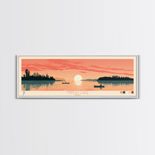 Cargar imagen en el visor de la galería, Findley Lake Ohio Framed Canvas Print, Panoramic Wall Art, Midcentury Modern, Pop Art, Bedroom Decor, Travel Poster, Nature Art, Artistic Decor
