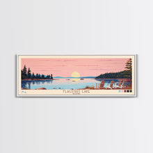 Cargar imagen en el visor de la galería, Flagstaff Lake Maine Framed Canvas Print, Panoramic Wall Art, Midcentury Modern, Pop Art, Bedroom Decor, Travel Poster, Artistic Decor, Lake View
