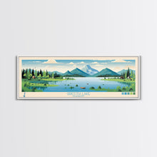 Load image into Gallery viewer, Griffith Lake Vermont Framed Canvas Print, Panoramic Wall Art, Midcentury Modern, Pop Art, Living Room Wall Art, Travel Poster, Lake View, Nature Art
