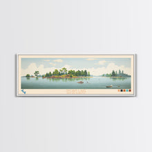 Load image into Gallery viewer, Sylvan Lake, South Dakota Framed Canvas Print, Lake House Decor, Midcentury Modern Art, Pop Art, Travel Poster, Bedroom Wall Art
