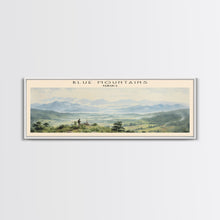 Load image into Gallery viewer, Blue Mountains Travel Print Wall Art, Travel Poster Print, Retro Style COUNTRY Home Decor, Wall Hanging, Travel Gift Idea, Unique Metal Art
