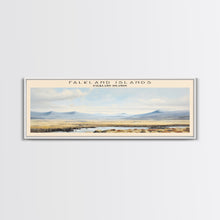 Carregar imagem no visualizador da galeria, Falkland Islands Framed Canvas Print Travel Poster | Wall Art | Home Decor | Gift For Travel Lover | Wall Hanging | Original Art
