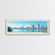 Carregar imagem no visualizador da galeria, Abidjan, Ivory Coast Panoramic Travel Poster Canvas Print, Abidjan, Ivory Coast Painting, Ivory Coast Art, Abidjan Travel Art, Guest Room Painting

