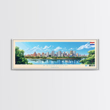 Carregar imagem no visualizador da galeria, Asuncion, Paraguay Panoramic Travel Poster Canvas Print, Asuncion, Paraguay Painting, Paraguay Art, Asuncion Travel Art, Living Room Painting
