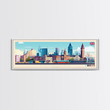 Cargar imagen en el visor de la galería, Birmingham, England Travel Poster Panoramic Canvas Print, Birmingham, England Painting, England Art, Birmingham Travel Art, Guest Room Painting
