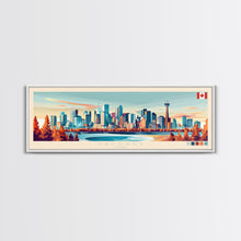 Carregar imagem no visualizador da galeria, Calgary, Canada Panoramic Travel Poster Canvas Print, Calgary, Canada Painting, Canada Art, Calgary Travel Art, Living Room Painting
