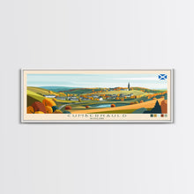 Load image into Gallery viewer, Cumbernauld, Scotland Panoramic Travel Poster Canvas Print, Cumbernauld, Scotland Painting, Scotland Art, Cumbernauld Travel Art, Guest Room Painting
