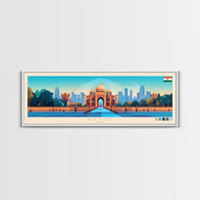 Load image into Gallery viewer, Delhi, India Travel Poster Panoramic Canvas Print, Delhi, India Painting, India Art, Delhi Travel Art, Guest Room Painting

