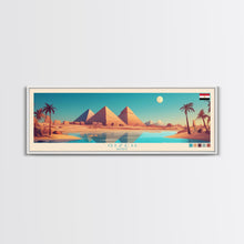 Carregar imagem no visualizador da galeria, Gizeh, Egypt Panoramic Travel Poster Canvas Print, Gizeh, Egypt Painting, Egypt Art, Gizeh Panoramic Travel Art, Travel Painting
