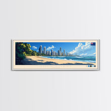 Load image into Gallery viewer, Gold Coast, Australia Travel Poster Panoramic Canvas Print, Gold Coast, Australia Painting, Australia Art, Gold Coast Travel Art, Guest Room Painting
