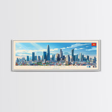 Cargar imagen en el visor de la galería, Ho Chi Minh City, Vietnam Panoramic Travel Poster Canvas Print, Ho Chi Minh City, Vietnam Painting, Vietnam Art, Ho Chi Minh City Panoramic Travel Art, Travel Painting
