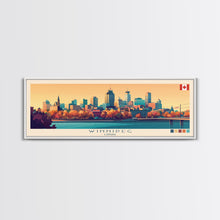Load image into Gallery viewer, Winnipeg, Canada Panoramic Travel Poster Canvas Print, Winnipeg, Canada Painting, Canada Art, Winnipeg Travel Art, Guest Room Painting
