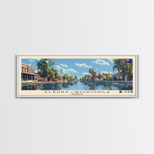 Load image into Gallery viewer, Albury–Wodonga, Australia Panoramic Canvas Print, Albury–Wodonga, Australia Painting, Australia Art, Albury–Wodonga Travel Poster, Travel Art, Housewarming Gift
