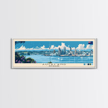 Carregar imagem no visualizador da galeria, Auckland, New Zealand Panoramic Canvas Print, Auckland, New Zealand Painting, New Zealand Art, Auckland Travel Poster, Travel Art, Vacation Gift
